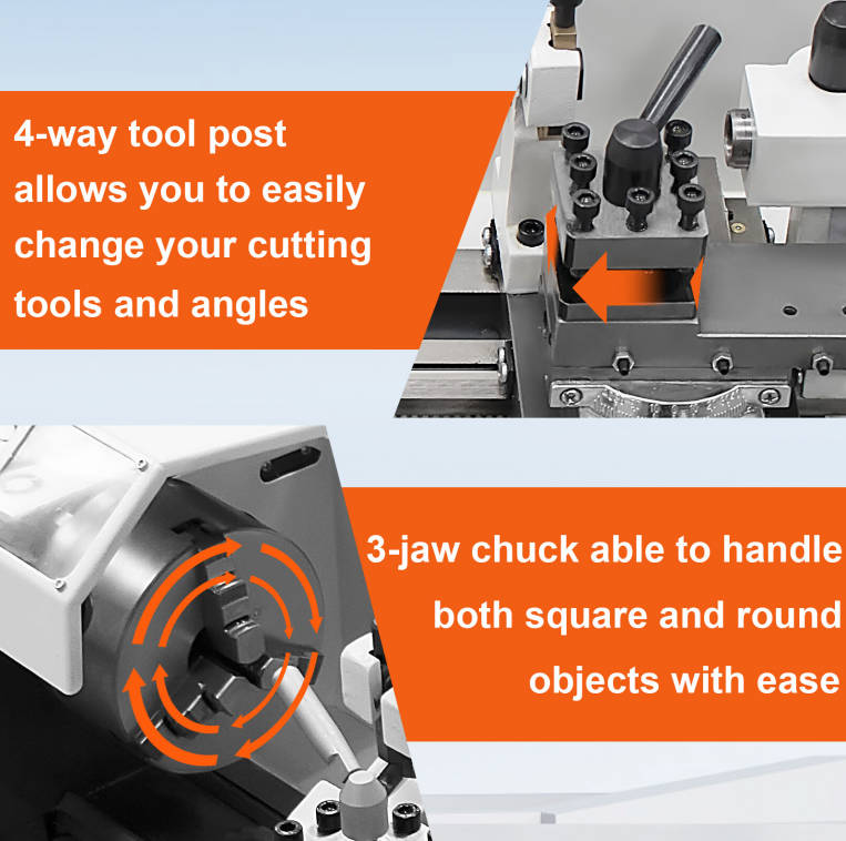 1200W Metal Lathe Metal lathe worktable 220x600 millimeters with tool holder
