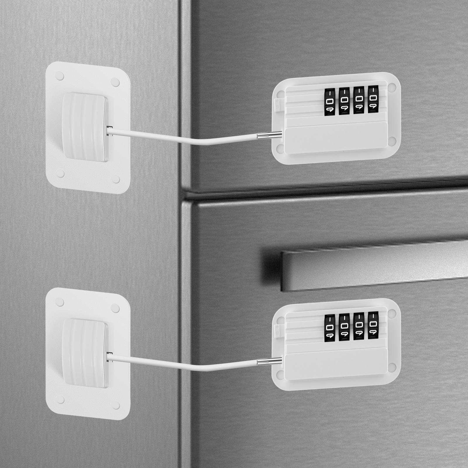 

2PCS Child Proofing Fridge Lock Screw/Adhesive Mounting Resettable Refrigerator Door Combination Lock for Cabinet Drawer Window