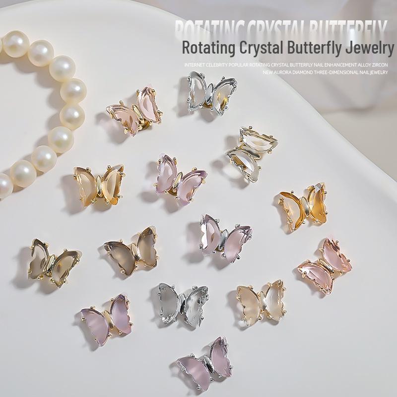 

2024 3D Crystal Butterfly Zircon Nail Art Decoration