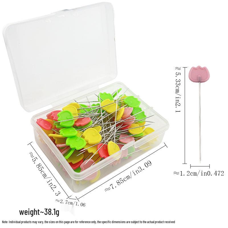 Sewing Patchwork Tools: Plum Blossom Flower Pattern Positioning Pins, 50pcs or 100pcs per Box