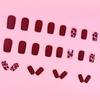 Red Heart Matte Medium-Long Nails - Spicy Sweet Cool Style