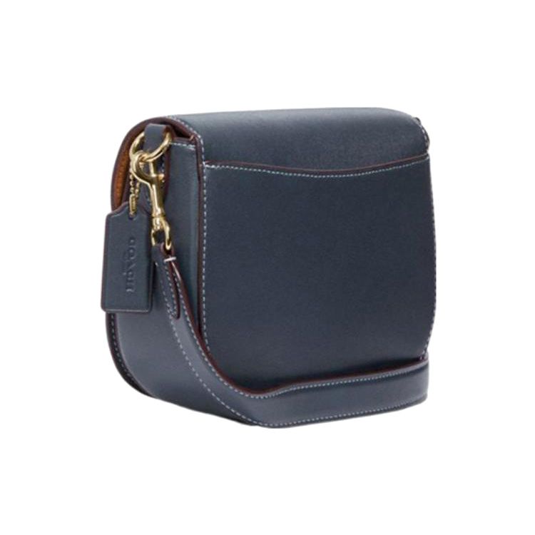 Coach Morgan 20 Classic Monogram Buckle Closure Chambray Leather And Fabric Shoulder Crossbody Bag Small Women bags Denim-Blue CH143-IMDEI