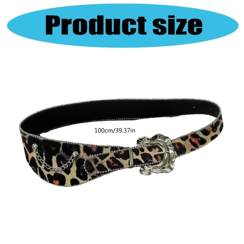 Adjustable Leopard Pattern Waistband Decorative Punk Belt For Men And Women Body Jewelry
