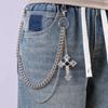Punk Style Double-Layer Cross Pendant Metal Chain: Versatile European & American Hip Hop Pants Accessory