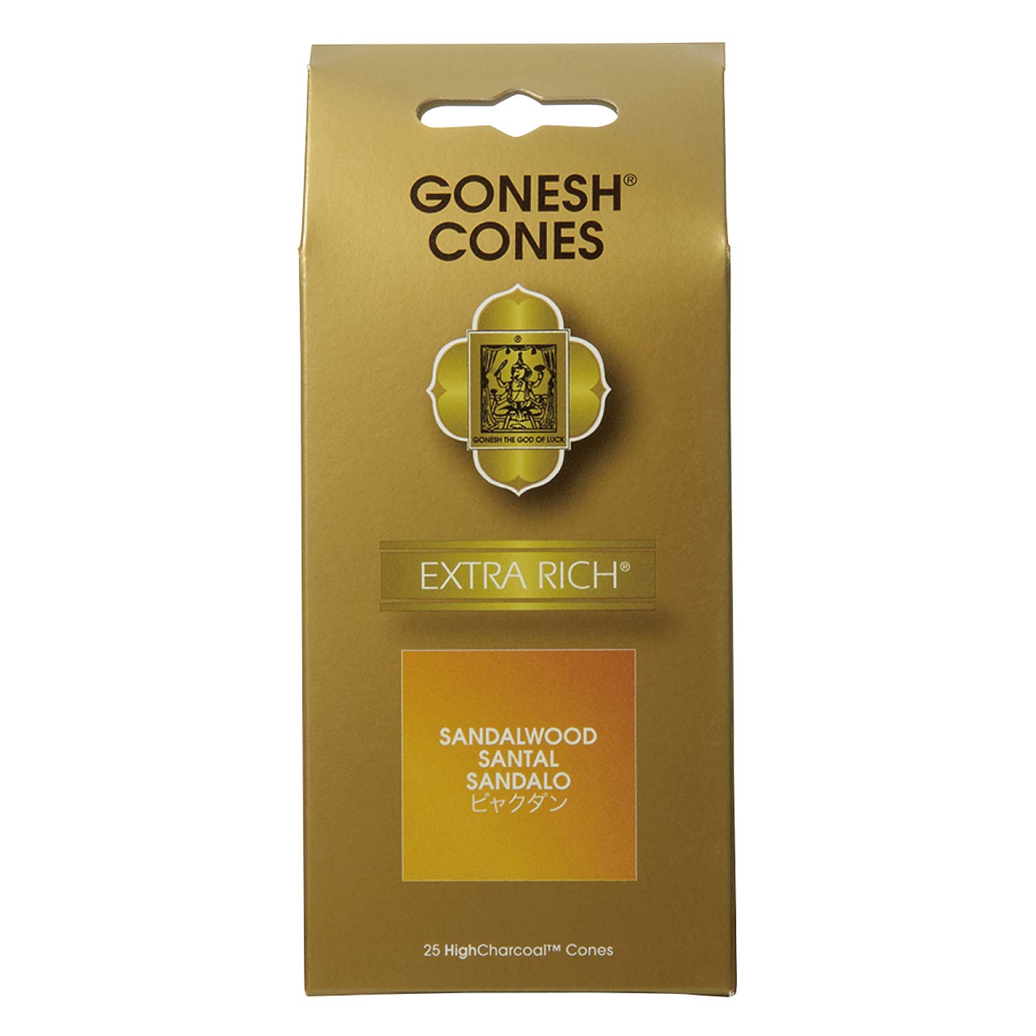 GONESH Incense Cones Sandalwood Sandalwood 25 pieces - (Deep Scent) -