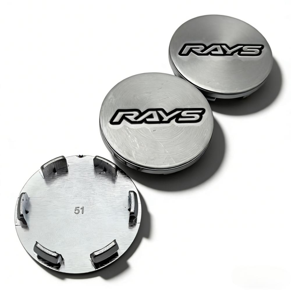 4pcs Rays Logo Emblem Badge Car Wheel Center Caps 51MM Clips 46MM Wheels Hub Cap Rim Hubcaps Dust Cover Replace Car Accessories