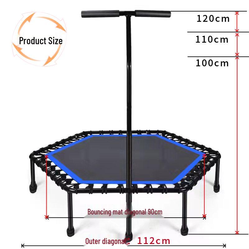 Indoor/Outdoor 45-Inch Hexagonal Trampoline for Adults - Fitness Bouncing Bed In Stock Trampoline синий