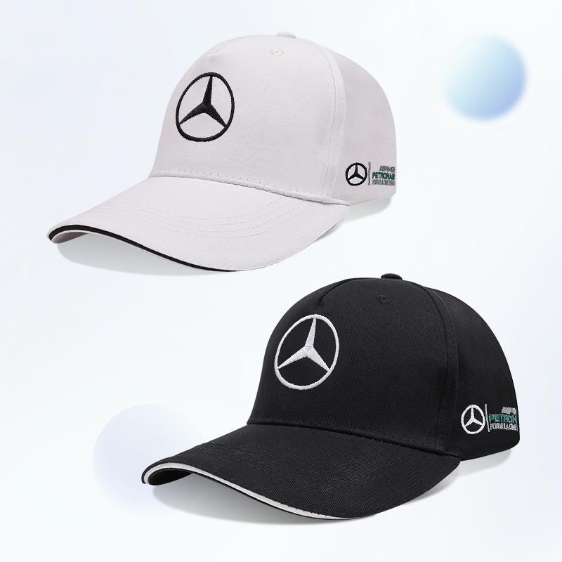 Black & White Two Embroidered Baseball Cap Colors Casual Outdoor Sun Hat For Mercedes Benz AMG E S C A B Class GLE GLS CLA CLE CA1