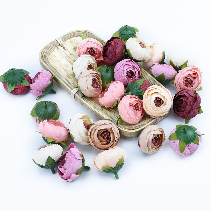 10pcs Artificial Flowers for Home Decoration Fake Plastic Flowers Christmas Garlands DIY Gifts Scrapbooking Silk Tea Roses