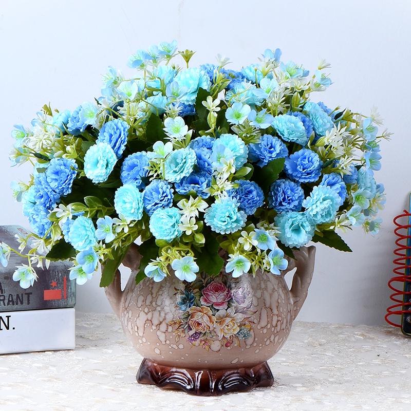 European Rose Silk Floral Arrangement - Artificial Bouquet for Living Room & Dining Table Decor