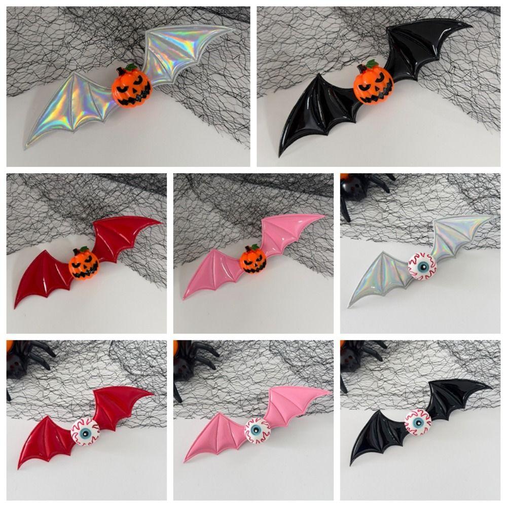 4PCS Y2k Bat Wings Hair Clip Resin Bat Duckbill Side Clip Cute Halloween Hairpin  Festival Gifts