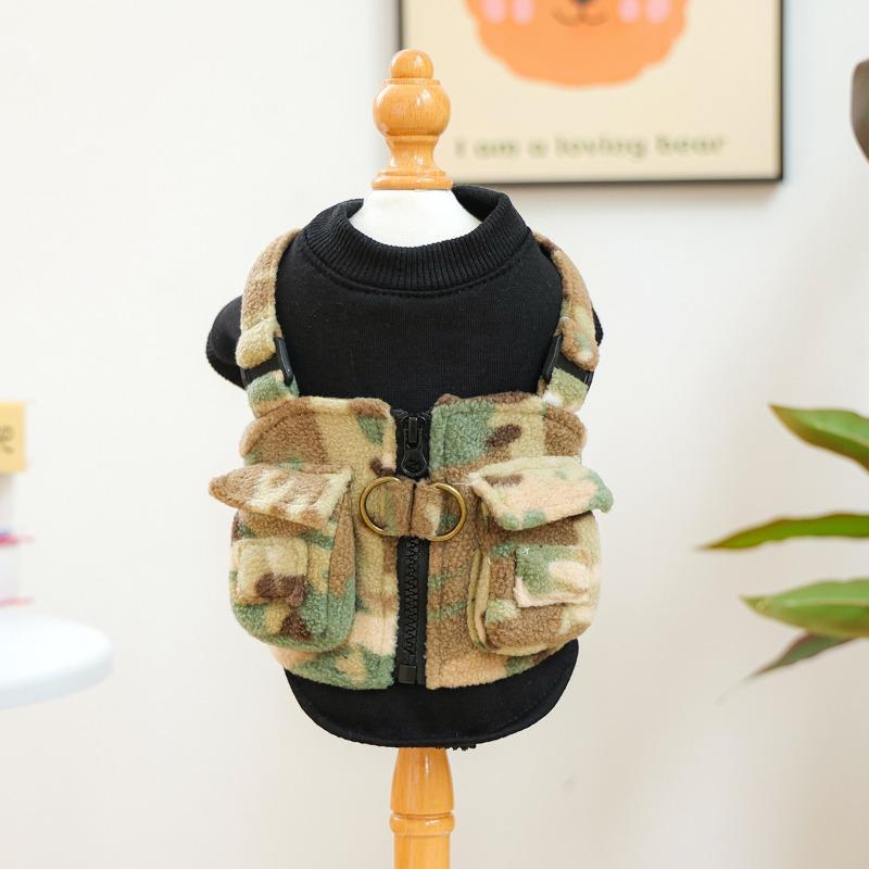 

Pet circle new warm and comfortable autumn and winter new jungle leisure military uniform Spartan camouflage clothing XS