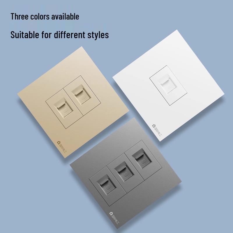 86-Type Six Category Gigabit Network Cable with Concealed Installation Socket & 5-Hole Power Panel