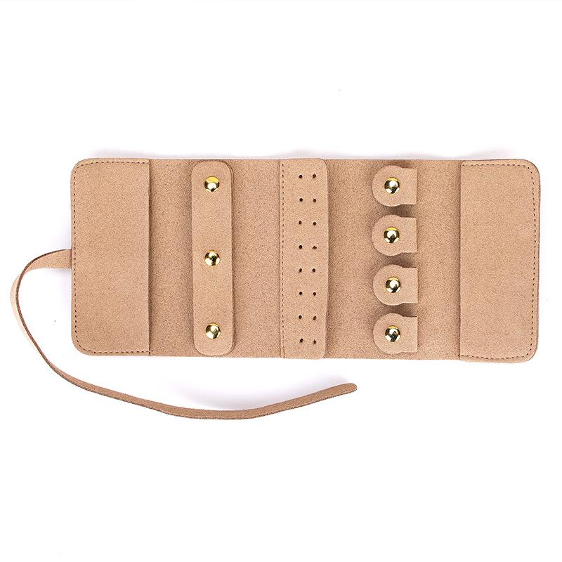 Women's Portable Travel Jewelry Roll Bag for Stud Earrings and Accessories