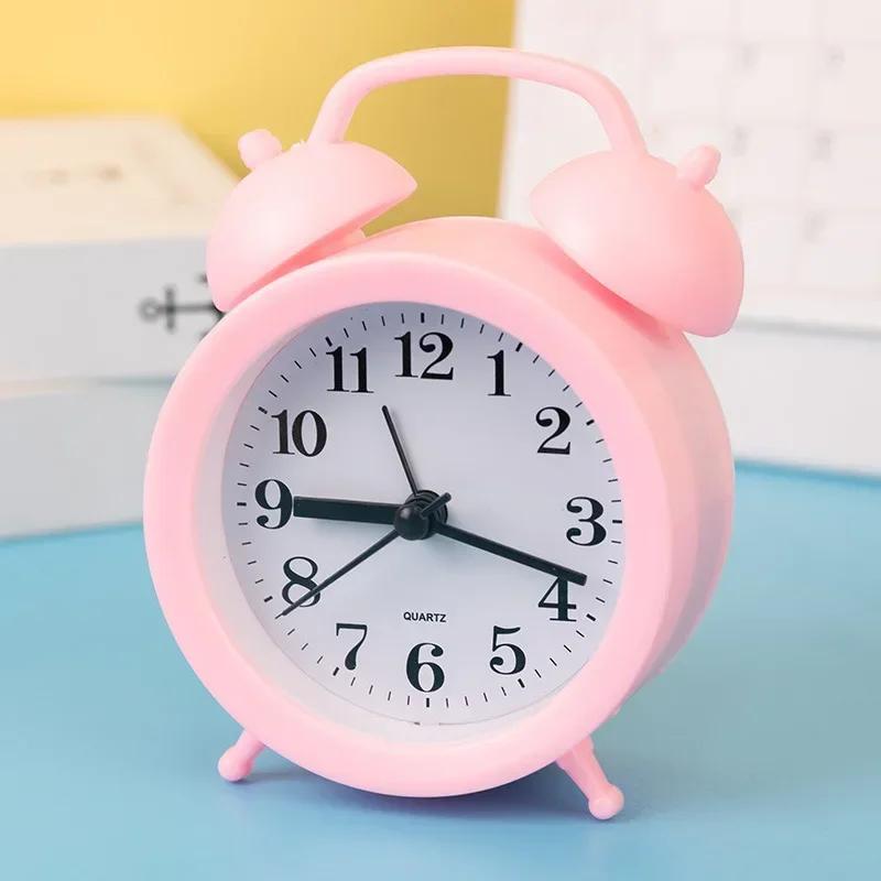 

Creative Mute Pointer Alarm Clock Multifunctional Bedroom Living Room Small Clock Can Hang Simple and Personalized Alarm Clock белый