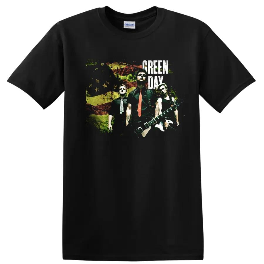 Green Day Rock Metal Music Band Portrait T Shirt Vintage Graphic Tee