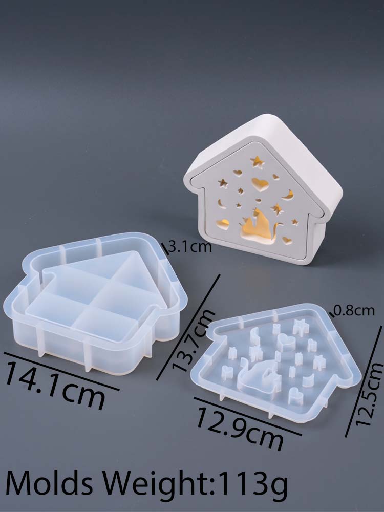 

Милая серия кошек Силиконовая форма DIY Сердце Бабочка Домик кошки Светодиодный ночник Формы для глины Гипс Смола Подарочная коробка Изготовление поделок