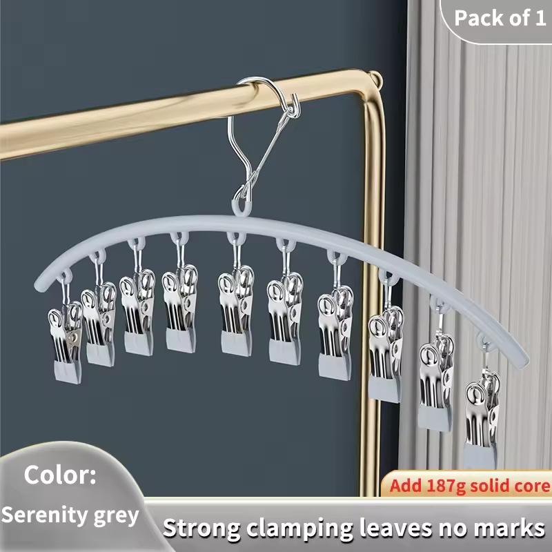 10 Klipů Nerezový Klip na Ponožky Úsporný Obloukový Stojan na Sušení Ponožek Větruodolný Protiskluzový Stojan na Oblečení Klip na Spodní Prádlo Věšák na Ručníky