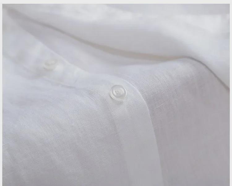 Pánská košile s krátkým rukávem z ledového hedvábí - Letní volný střih, prodyšná, jednobarevná bílá