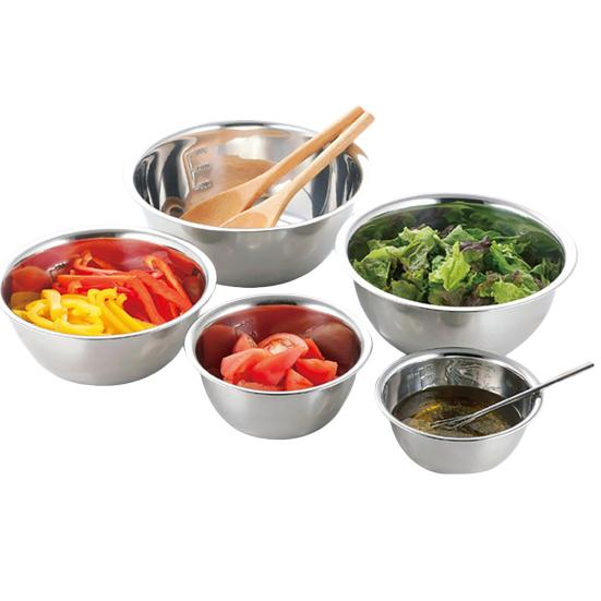 5Pcs Stainless Steel Mixing Bowls Set Food Grade BPA Free Polished Surface Thickened Multi-Functional Large Soup Basins