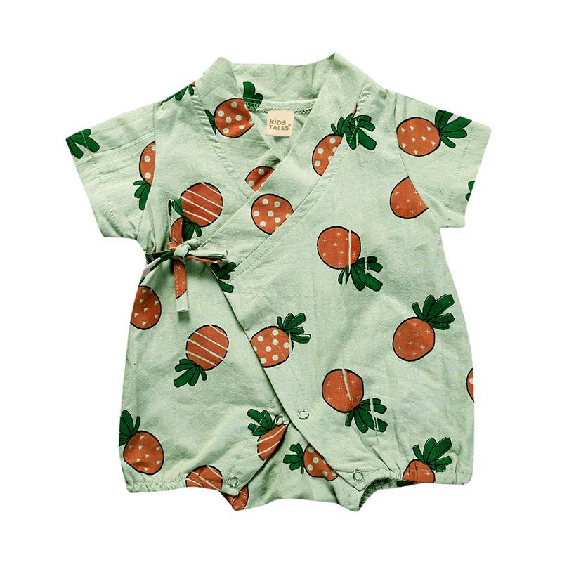 KIDDIEZOOM Summer Infant Toddler Newborn Baby Girls Lemon Printed Short Sleeve Bodysuit Casual Baby Boy Jumpsuit Clothes