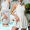 Womens Tennis Dress With Built-in Bra Pad V-Neck Skirt Set Golf Yoga Running Summer Sportswear
