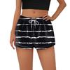 Women's Fashionable Loose-Fit Pajama Shorts With Fleece Plaid Print Casual Pants