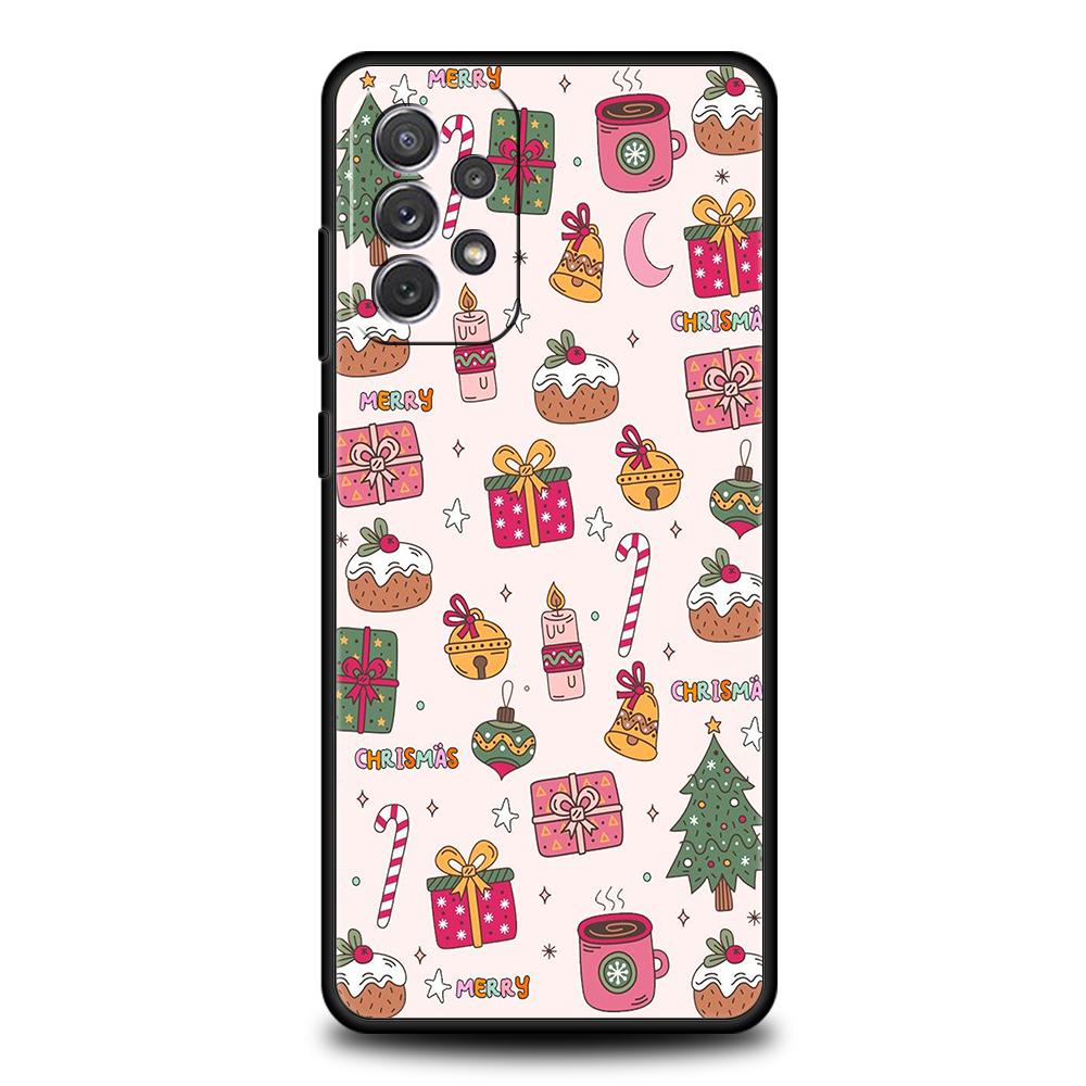 Phone Case For Samsung A15 A13 A35 A55 A51 A71 A41 A31 A21S A03S A05 A17 A23 A25 A33 A53 A73 5G A07 4G Cover Cartoon Christmas