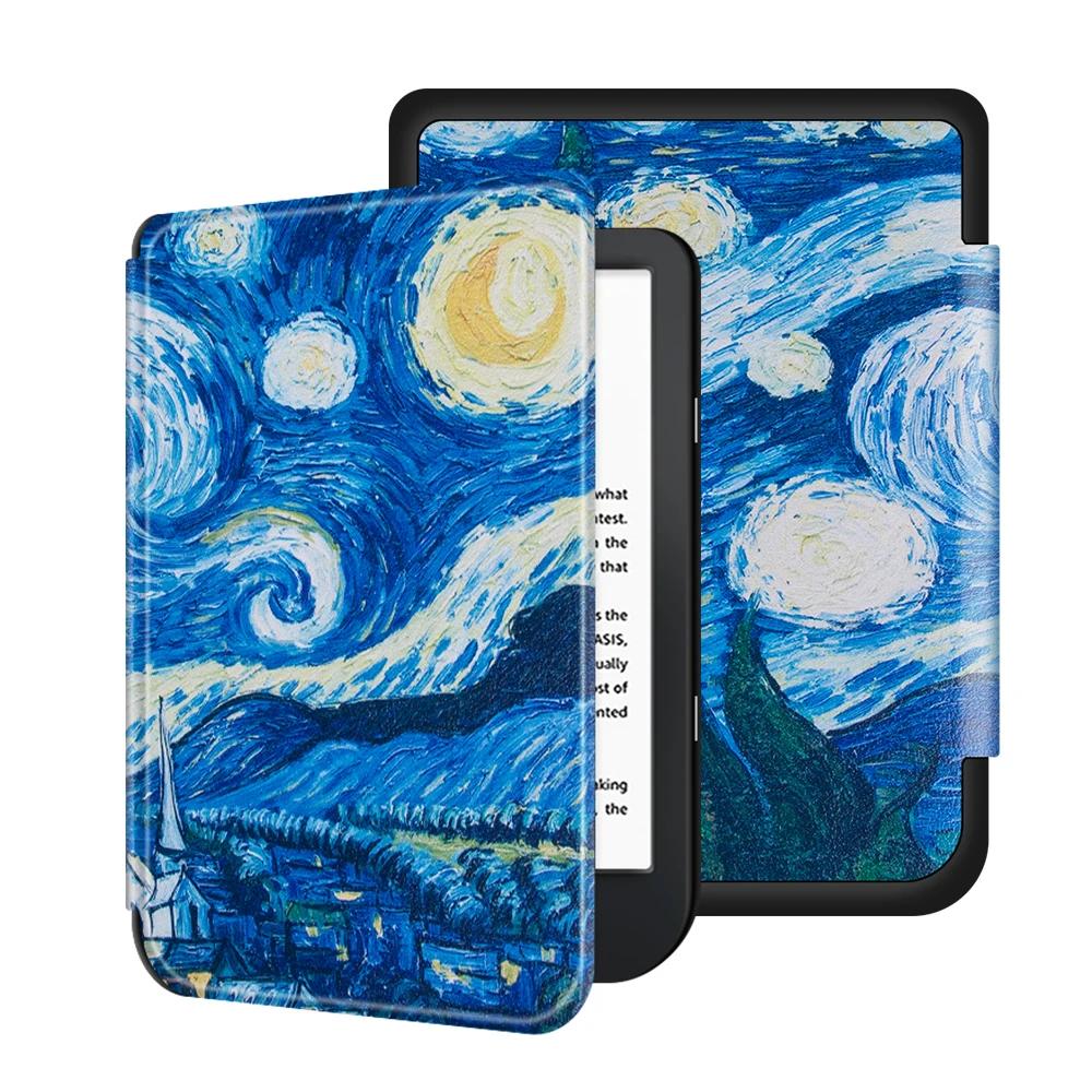 Schlanke Magnet Wake/Sleep-Hülle für Kobo Nia Ereader 2020 PU Ebook Smart Cover Ereader Skin Shell Lightweigh Auto Sleep Funda Capa