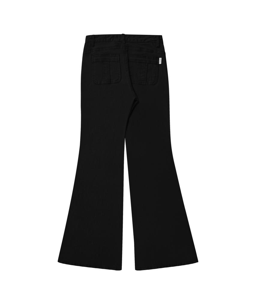 Mileko Button Pocket Bootcut Pt Black