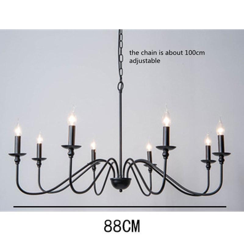 Retro Loft Osvětlení Lustru do Obývacího Pokoje E14 Vintage Americký Styl Černý/Zlatý Stropní Lustr Domácí Světlo do Jídelny