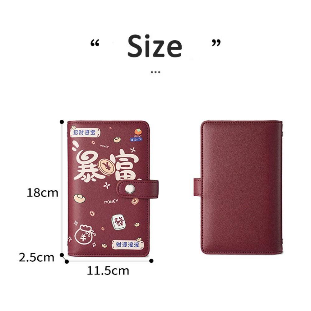 PU Leather Cash Budget Binder Refillable Account Book Saving Money Binder  Stainless Ring Binder