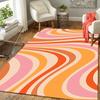 1Pc Abstract Swirls Rug, Office Carpet Indoor Outdoor Doormat, Non-Slip Soft, Living Room, Christmas Halloween Gift. M92899