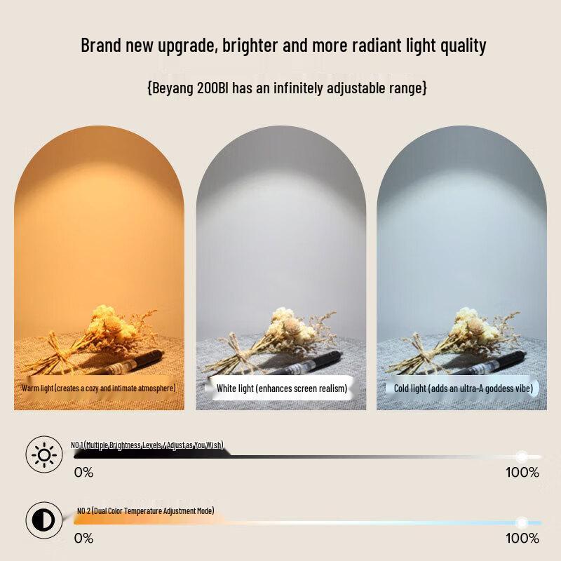 Beiyang 200BI Professional LED Live Stream Fill Light Kit