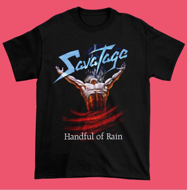 

Savatage Группа Горсть Дождя Хлопок Все Размеры Унисекс Черная Рубашка Унисекс Футболка XXXL
