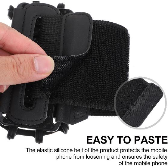 HOMSFOU Abnehmbare 360° drehbare Armband-Handyhalterung für Outdoor-Sportarten - Silikon-PU-Armband zum Laufen, Radfahren, Wandern und Navigieren