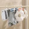 Clothes Drying Rack Small Folding Underwear Hangers with 6 Clips 360 Degree Rotatable Multifunctional Laundry Hanger for Socks Towels Bras Baby