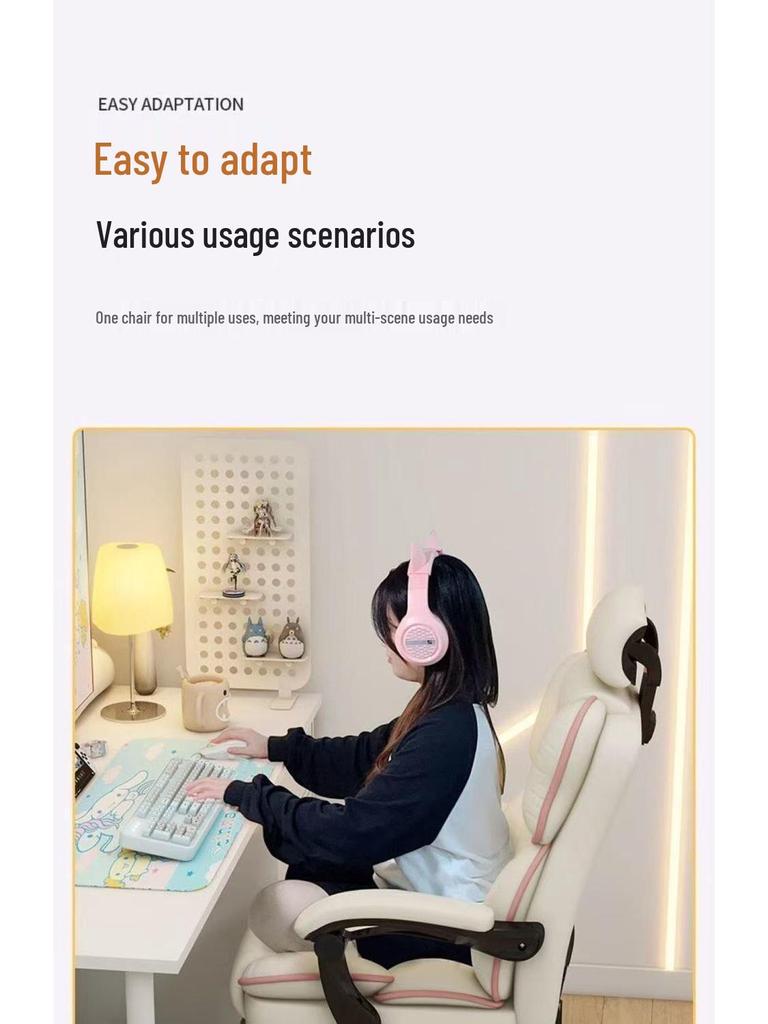 Comfortable Gaming Office Chair: Ergonomic Swivel Chair for Home, Dorm, or Live Streaming