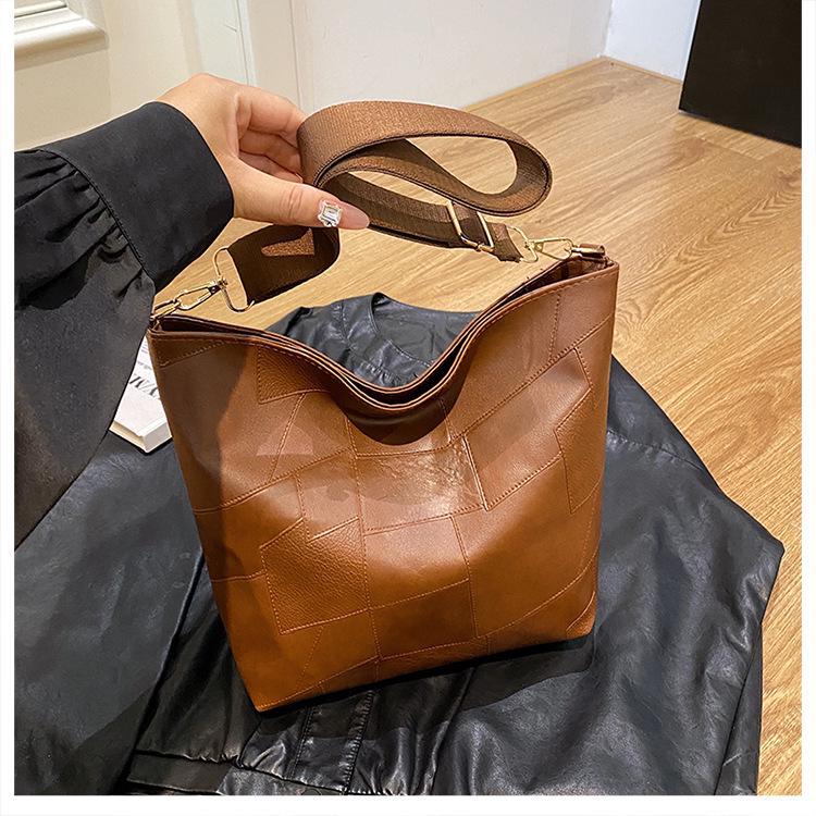 2024 Neue Patchwork Colorblock Crossbody Tote - Damen Große Kapazität Lässige Einzel-Schultertasche für Studentinnen