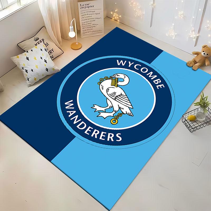 Wycombe Wanderers Logo Teppich geeignet als rutschfeste Matte für das Wohnzimmer oder das Schlafzimmer Sofa
