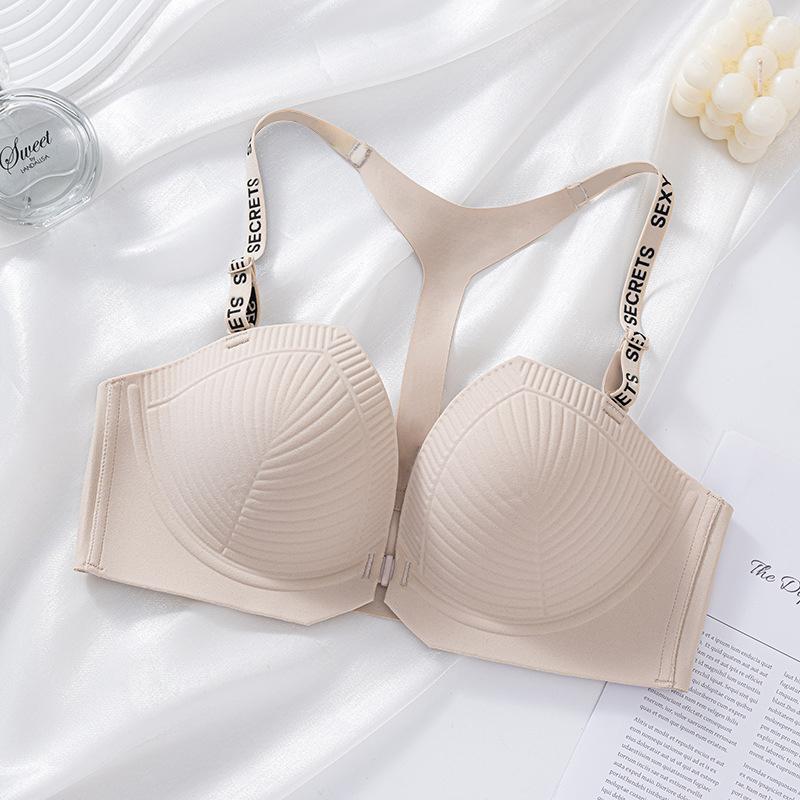 Women's Front Closure Push-Up Bra Sexy Underwear Seamless Push Up Bra Fashion T Back Brassiere Ladies Lingerie