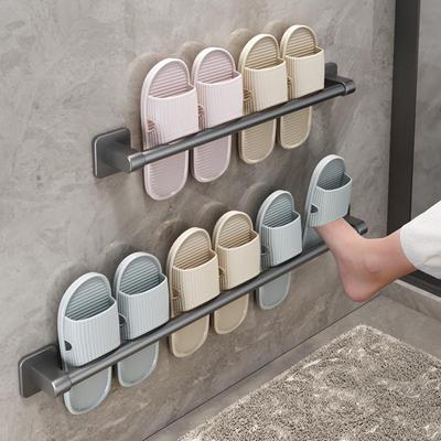 No-Drill Bathroom Slipper Rack - Wall Hanging Shoe Organizer with Drainage