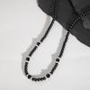 Black Color Small Beaded Chains Necklace Men Punk Trendy Short Choker Collar On Neck Accessories 2026 Fashion Jewelry Male Gifts