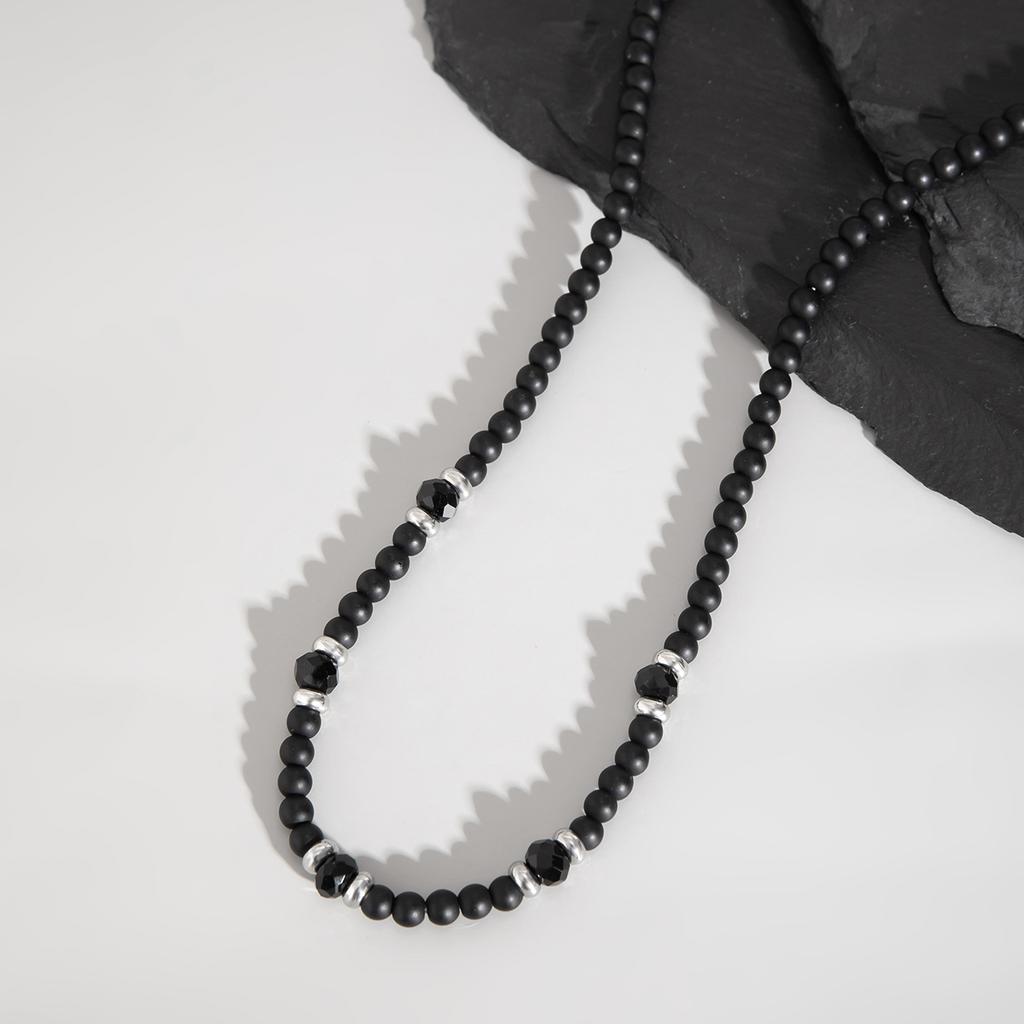 Black Color Small Beaded Chains Necklace Men Punk Trendy Short Choker Collar On Neck Accessories 2026 Fashion Jewelry Male Gifts