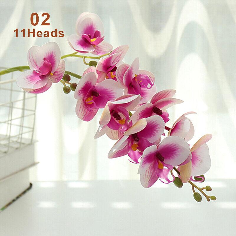Artificial Butterfly Orchid Flower Bunch Fake Phalaenopsis Wedding Party Decor