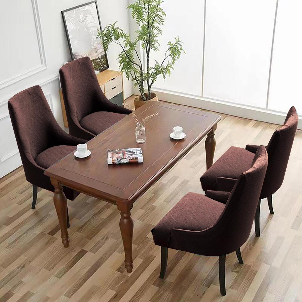 Waterproof Diamond Jacquard Stretch Chair Cover Elastic Dining Armchair Slipcover