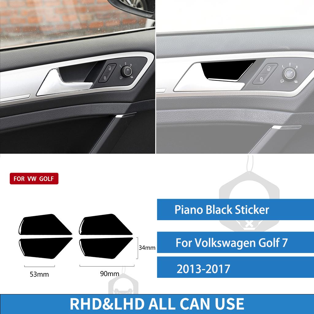 Для Volkswagen Golf 7 GTI Mk7 2013 2014 2015 2016 2017 дверная ручка внутренняя крышка чаши фортепиано черная наклейка аксессуары для салона автомобиля