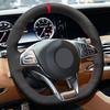 Red-strip Steering Wheel Suede Leather Cover For Mercedes Benz A-Class AMG A45