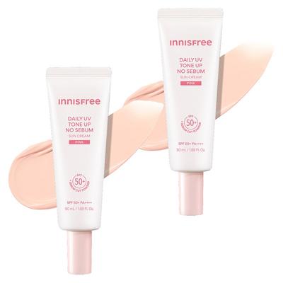 Daily UV Tone-Up Sun Cream Pink SPF50+ PA++++, 50ml, 2 Pcs
