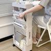 Removable Storage Shelf Desk Side Bookshelf Bookcase Shelves with Wheels Storage Rack Hanging Desk Side Kitchen Food Trolley